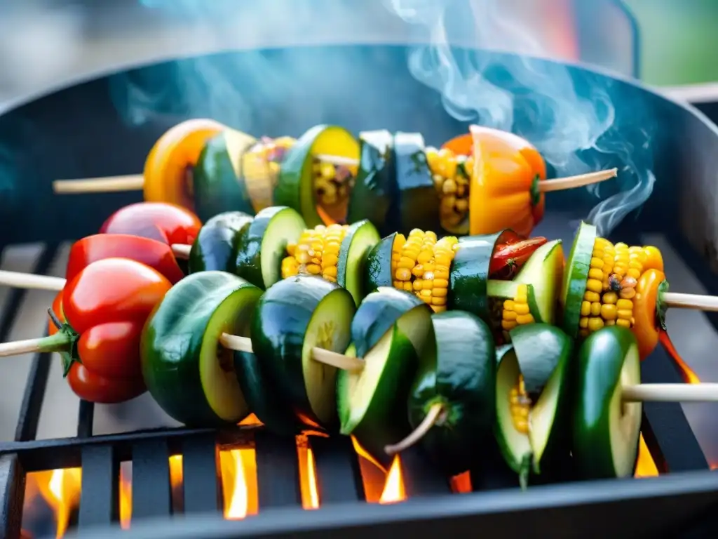 Deliciosas opciones vegetarianas para asado uruguayo con brochetas de verduras a la parrilla