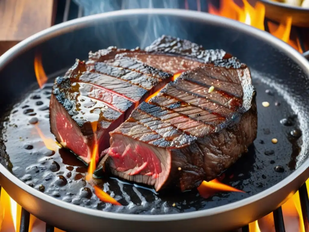 Delicioso asado de Wagyu en la parrilla, con cortes inusuales