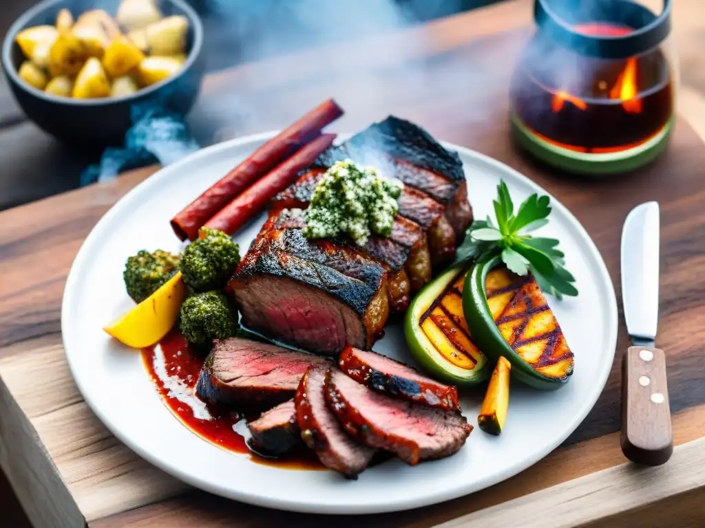 Delicioso asado uruguayo en una fotografía gastronómica en Uruguay