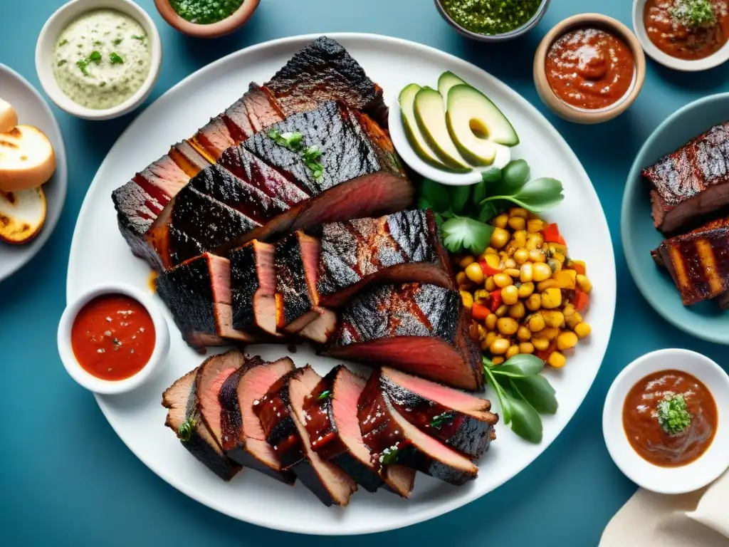 Un delicioso asado uruguayo en parrilla, reflejando una dieta alta rendimiento