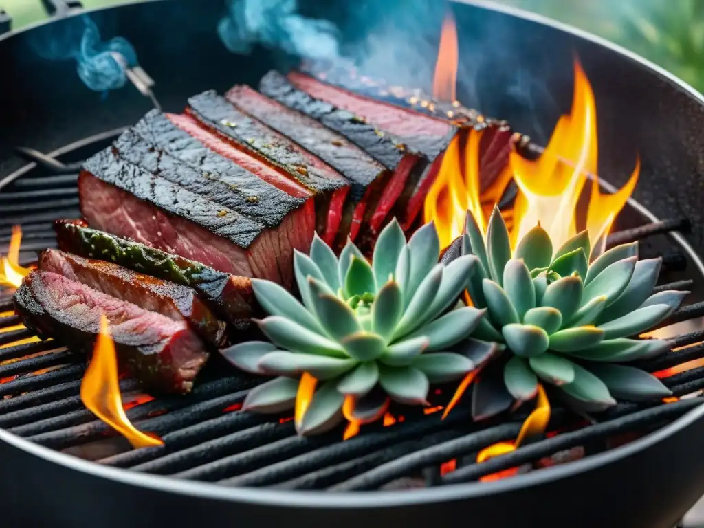 Delicioso asado uruguayo en parrilla antiadherente