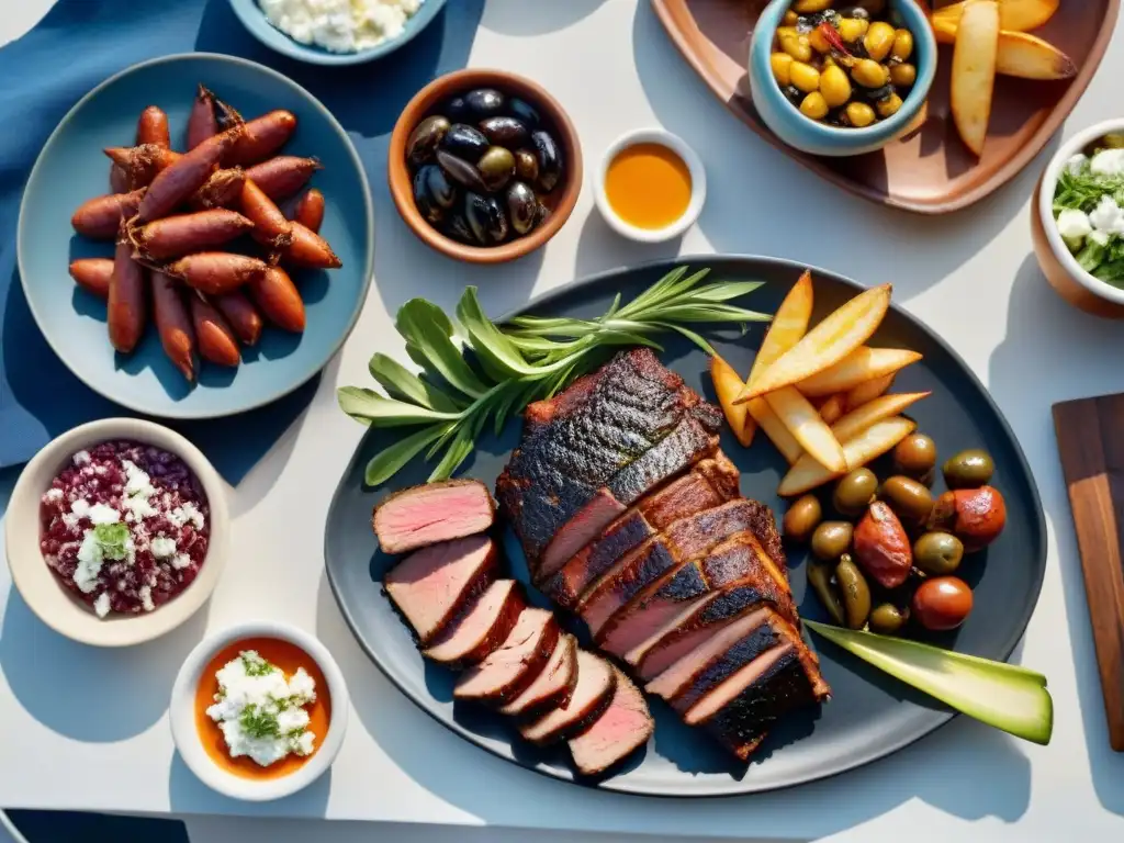 Un delicioso asado uruguayo con sabores portugueses a la orilla del mar al atardecer