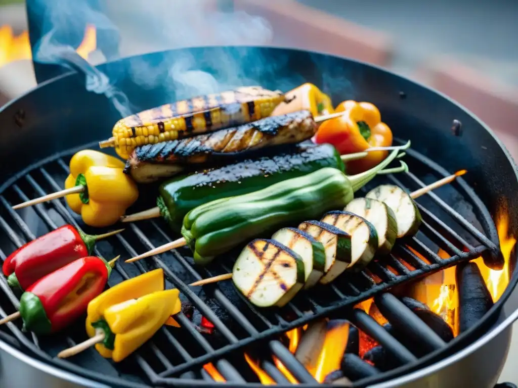 Delicioso asado vegano en Uruguay con verduras a la parrilla