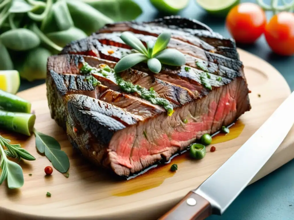 Delicioso churrasco a la parrilla con ensalada colorida, beneficios cortes uruguayos bajos grasa