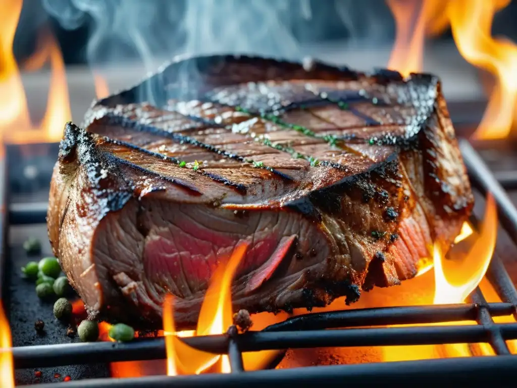 Delicioso filete sazonado en la parrilla con las mejores especias para asado parrilla, creando un festín visual irresistible