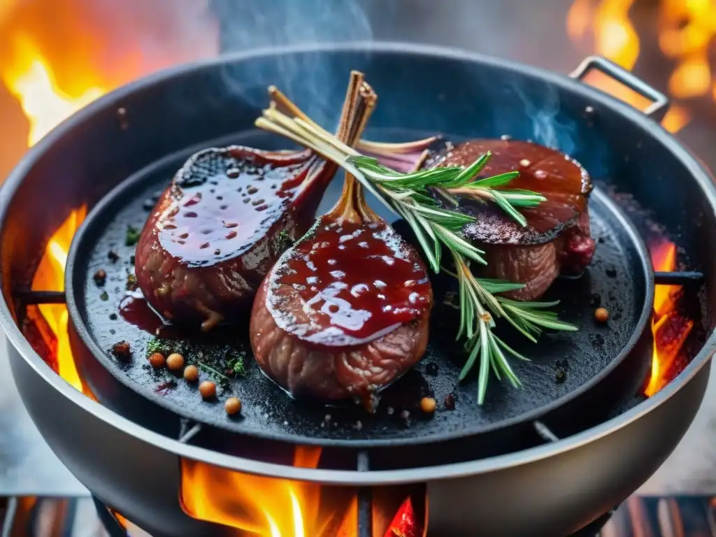 Deliciosos riñones en vino tinto, marinados y listos para la parrilla al atardecer