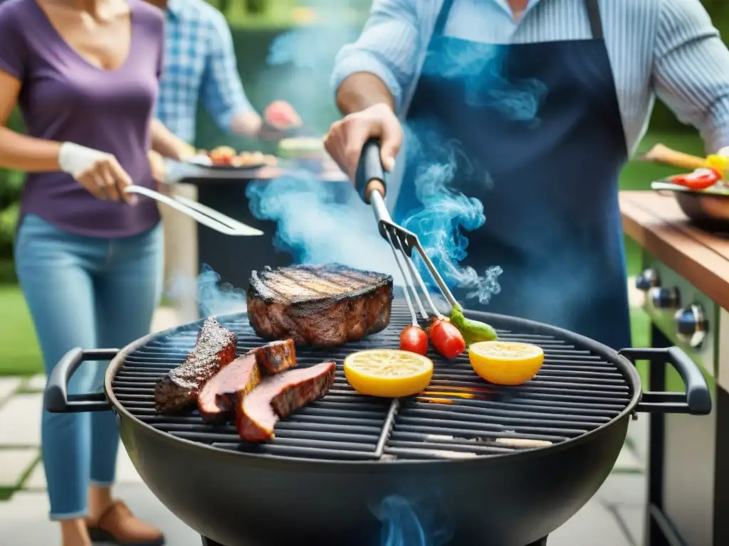 Un día de parrillada segura y divertida en un patio soleado