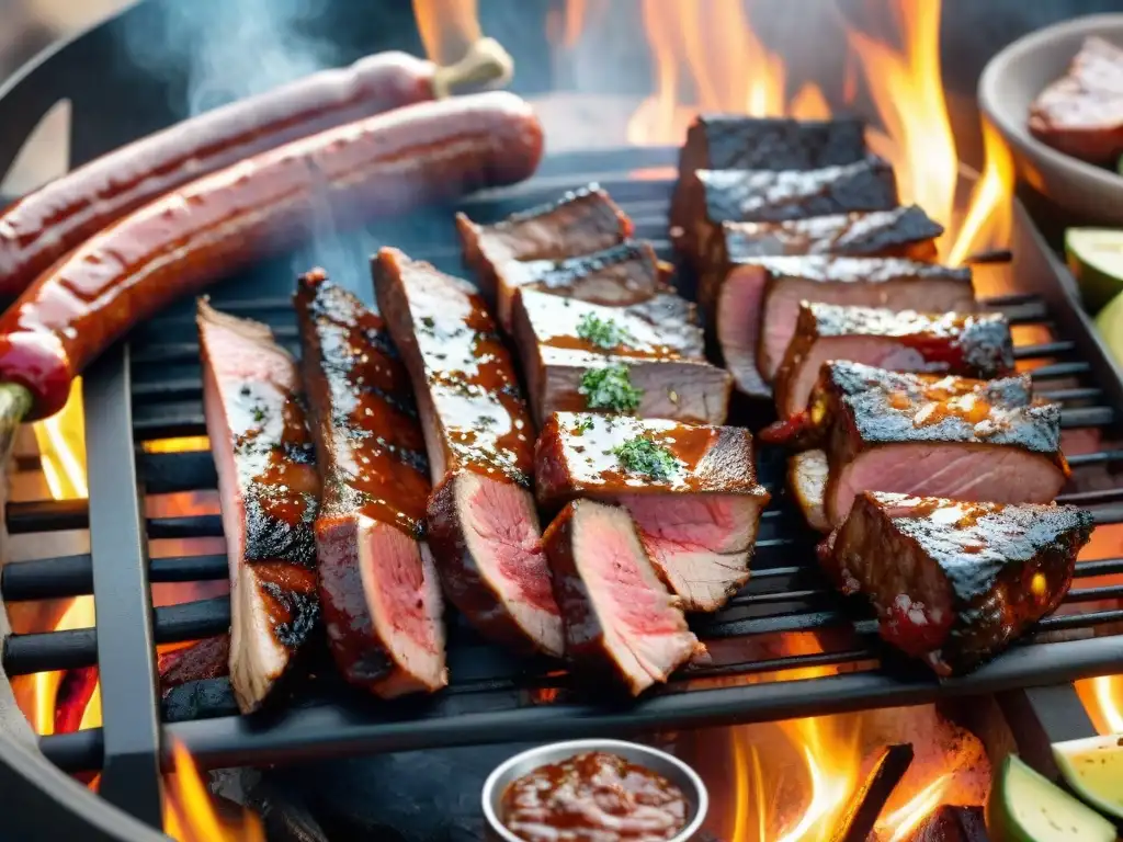 Deléitate con las diferencias regionales del asado uruguayo en una imagen ultradetallada y fotorrealista