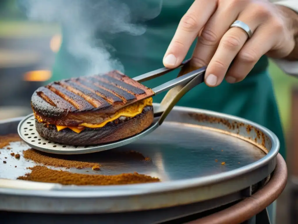 Emocionante restauración de herramientas de asado: tongs oxidadas recuperan su brillo en detalle impresionante