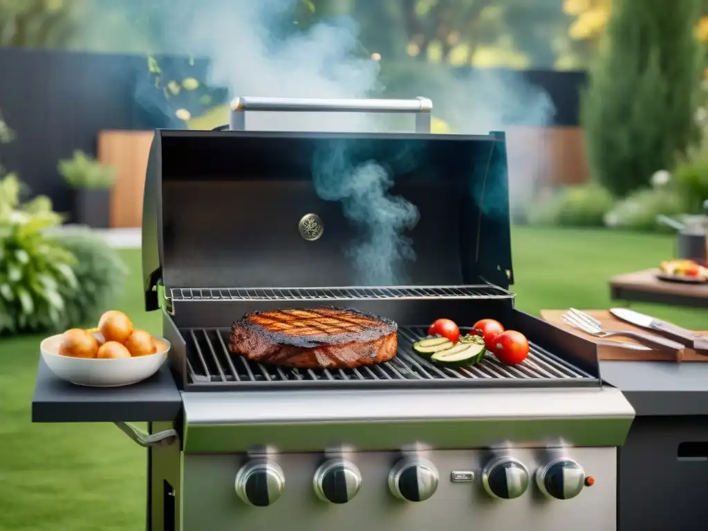 Un entorno de asado con mantenimiento preventivo en equipamiento, listo para una deliciosa parrillada al aire libre