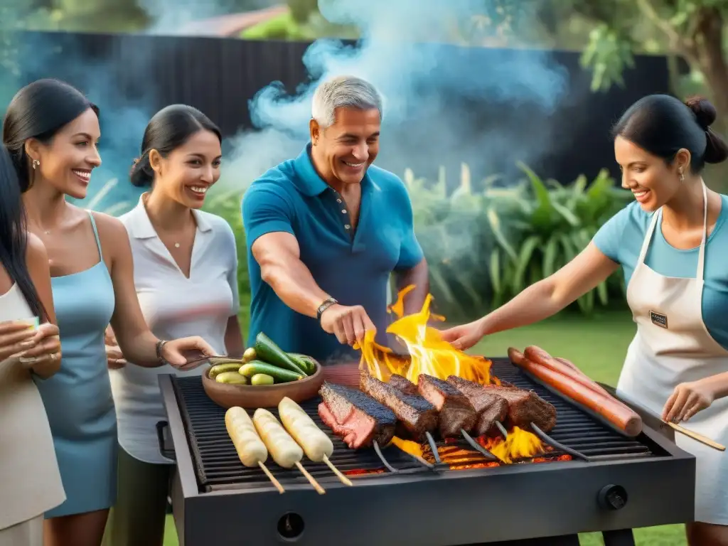 Escena de diversidad en parrillada uruguaya, resalta la Importancia de la inclusión cultural