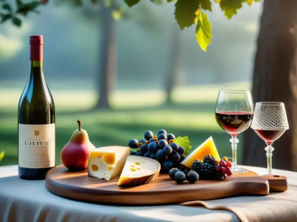 Escena de mesa al aire libre con recetas vinos aromatizados caseros y deliciosa comida en entorno natural