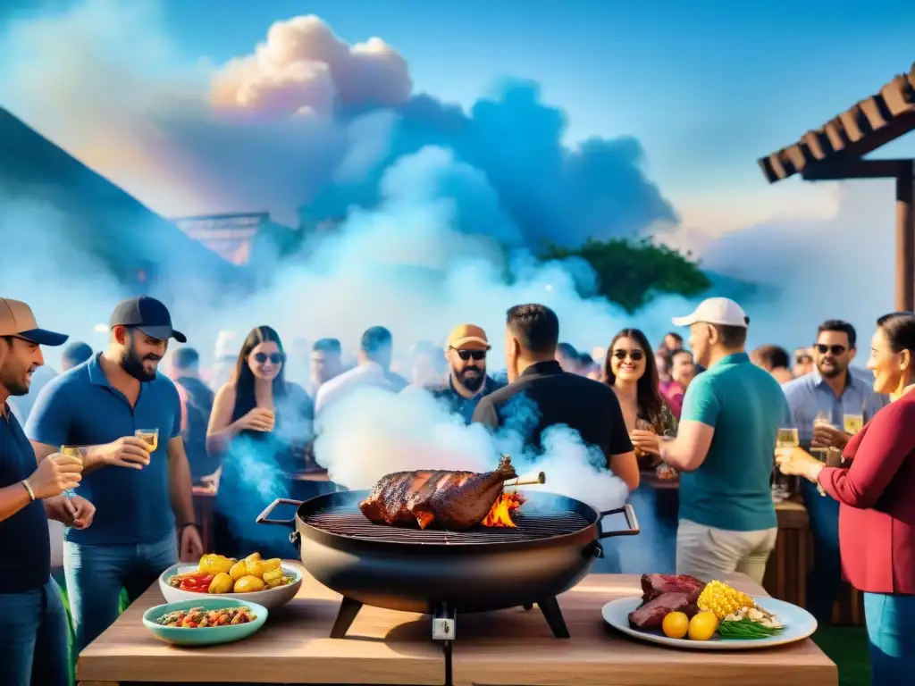 En un evento vibrante, un asado uruguayo tradicional reúne a la gente en una fiesta patrocinada llena de sabor y ROI