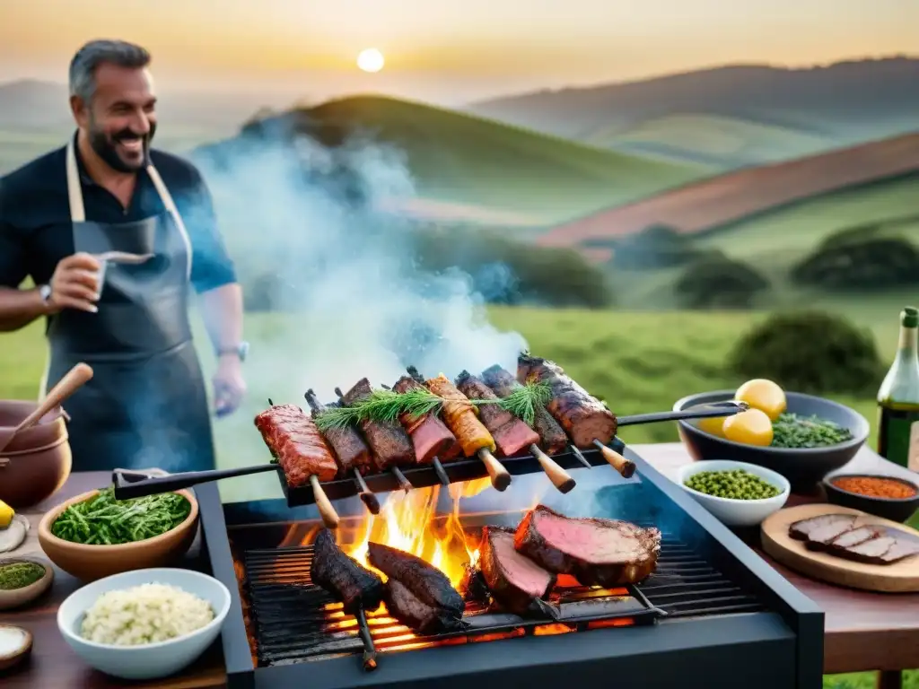 Una experiencia inolvidable de asado uruguayo tradicional en el campo, rodeado de amigos y familia