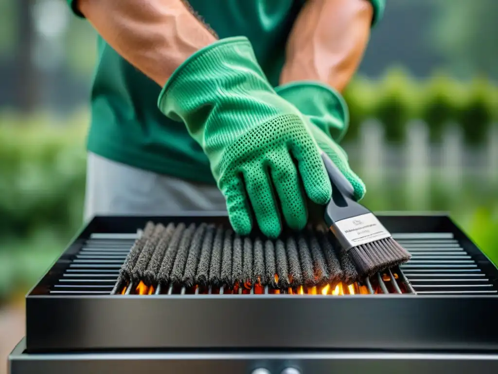 Un experto en limpieza de parrillas asado utiliza herramientas eficientes