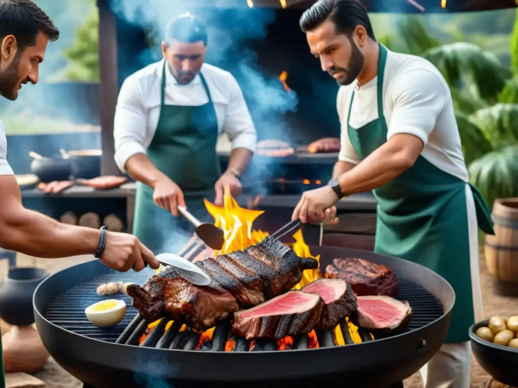 Expertos asadores compiten en el mundo del asado uruguayo, mostrando técnicas únicas y dedicación