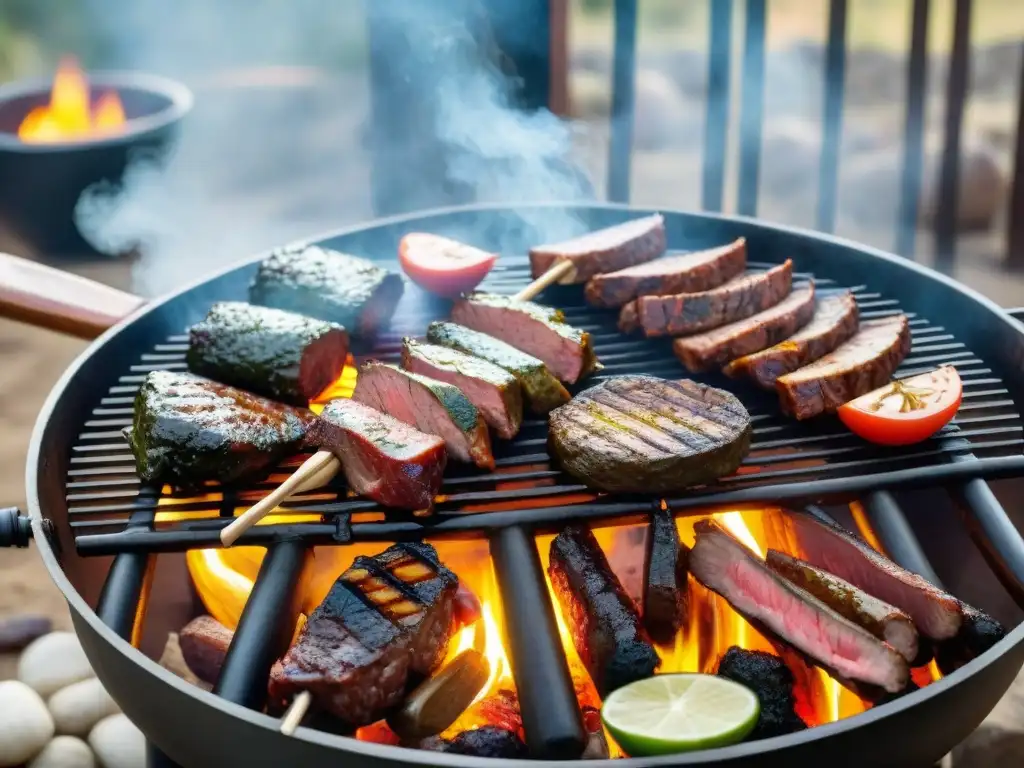 Exquisita parrilla uruguaya en ambiente campestre, ideal para lugares para asado auténtico en Uruguay