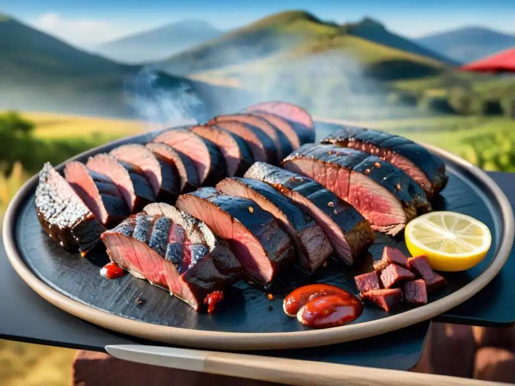 Un exquisito asado uruguayo en una parrilla tradicional, certificado por prestigiosas certificaciones asado uruguayo