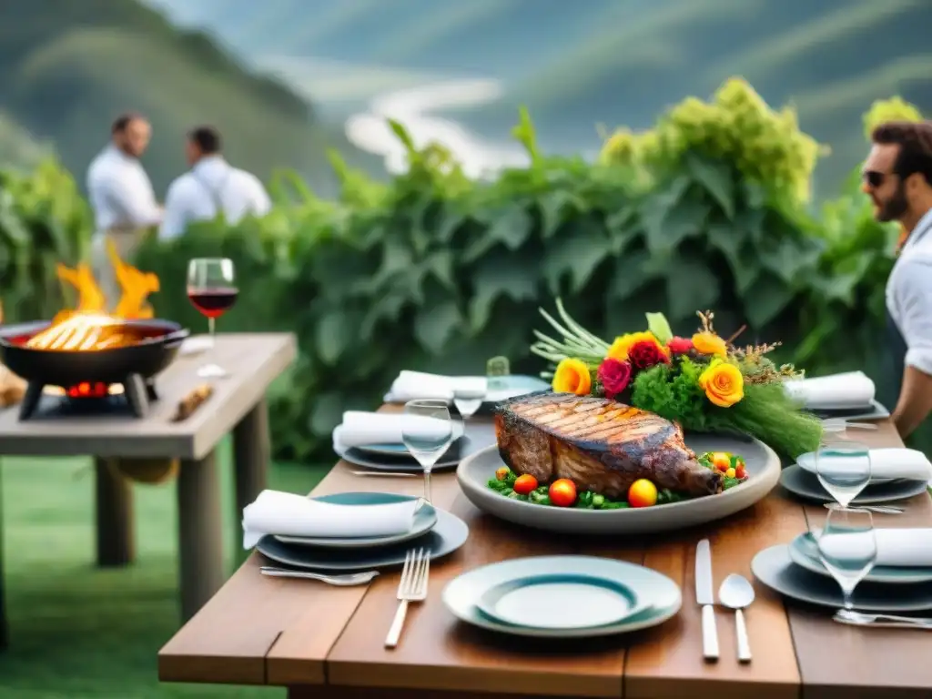 Un exquisito evento de asado y maridaje en un entorno pintoresco y lujoso