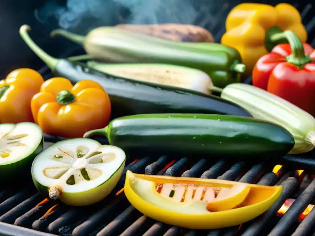 Un festín de vegetales coloridos en la parrilla