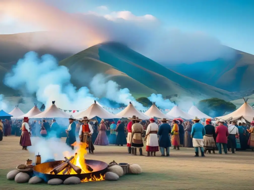 Festival de asado en Uruguay: Gauchos, música y coloridos puestos en la campiña uruguaya