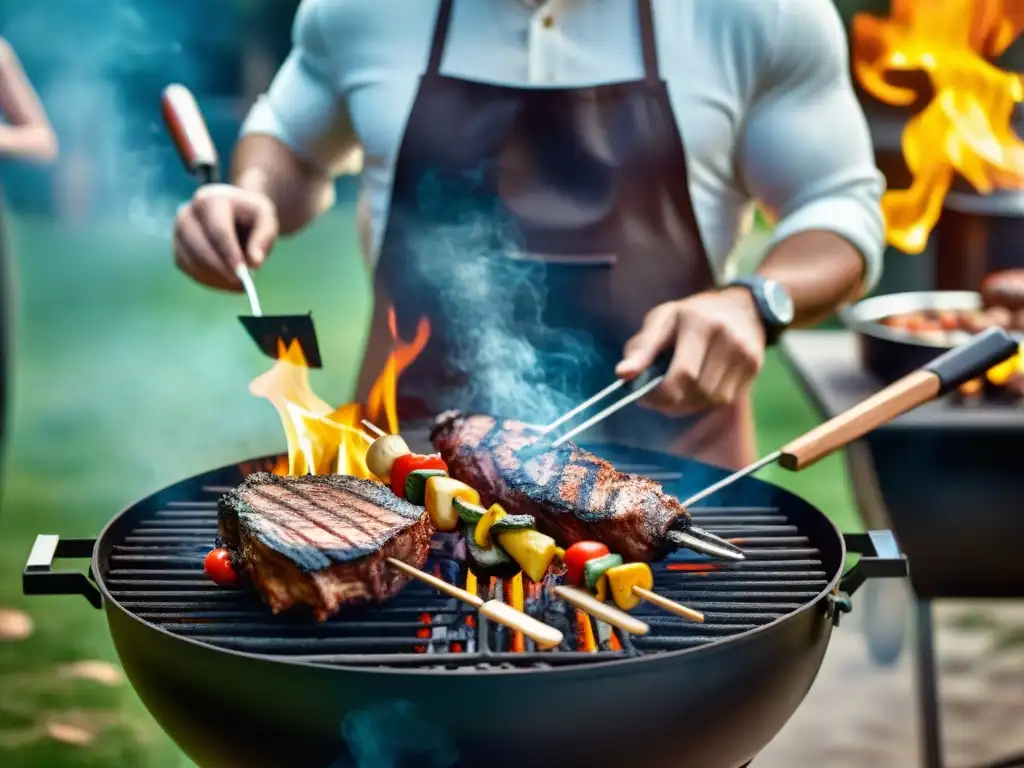 Un grupo de amigos disfruta de una barbacoa personalizada en el jardín