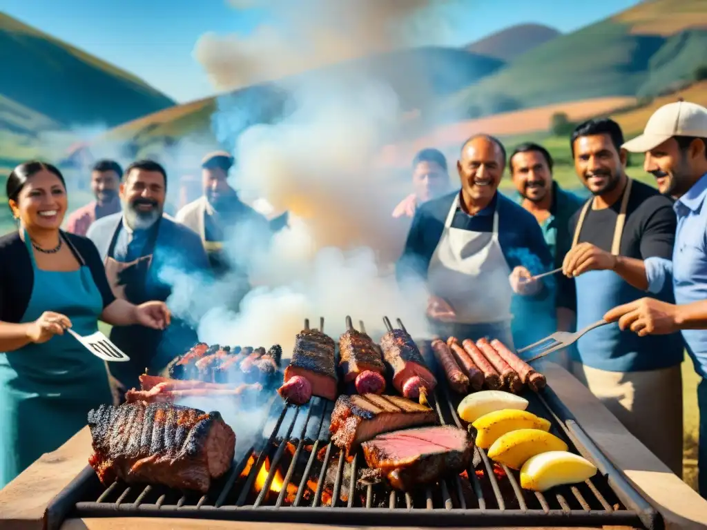 La historia del asado uruguayo cobra vida con inmigrantes disfrutando de un festín campestre