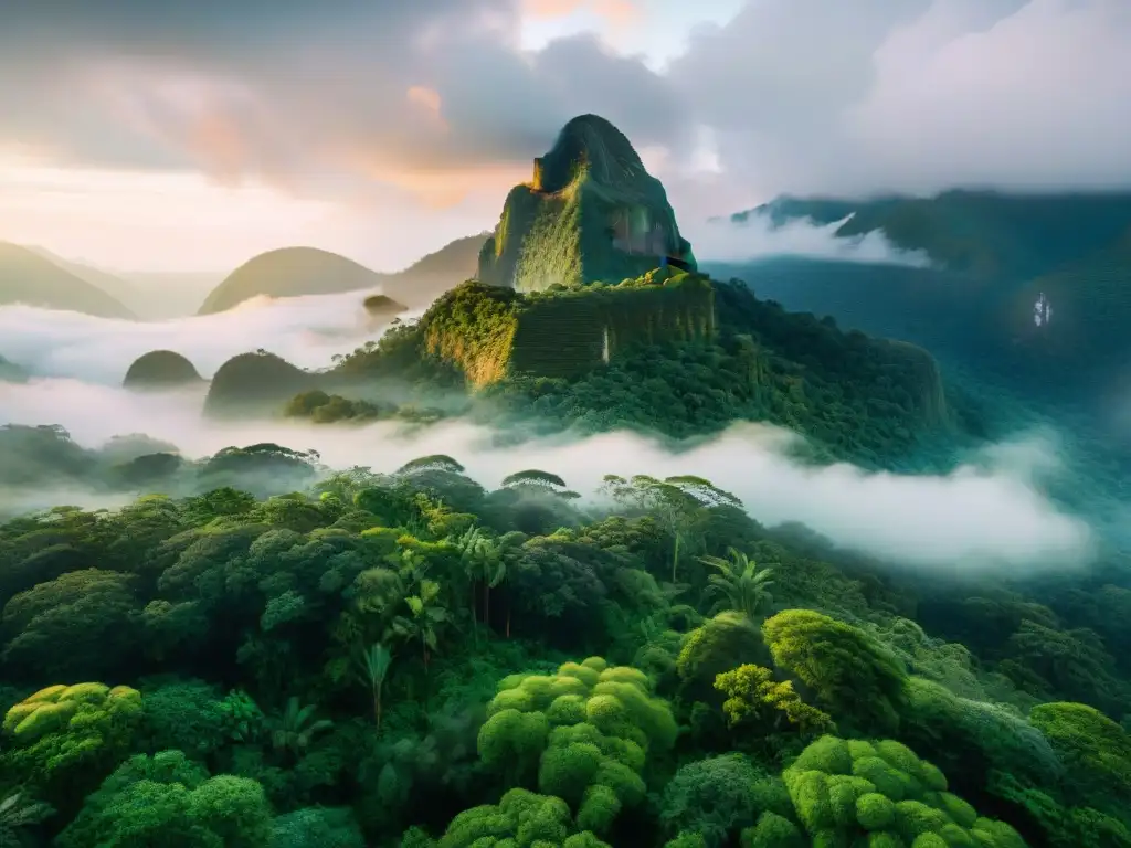 Una imagen que muestra un exuberante bosque lluvioso contrastado con un paisaje industrial contaminado, simbolizando el impacto ambiental del asado