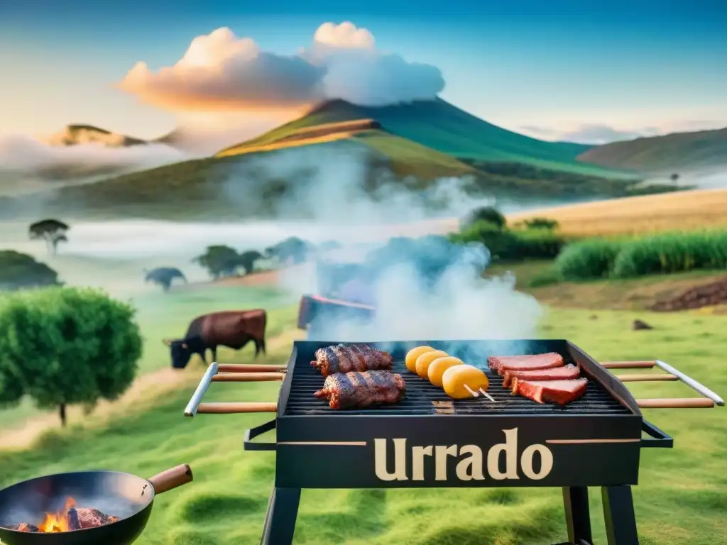 Disfrute de la importancia del asado uruguayo en un ambiente de camaradería y deleite culinario en un paisaje campestre