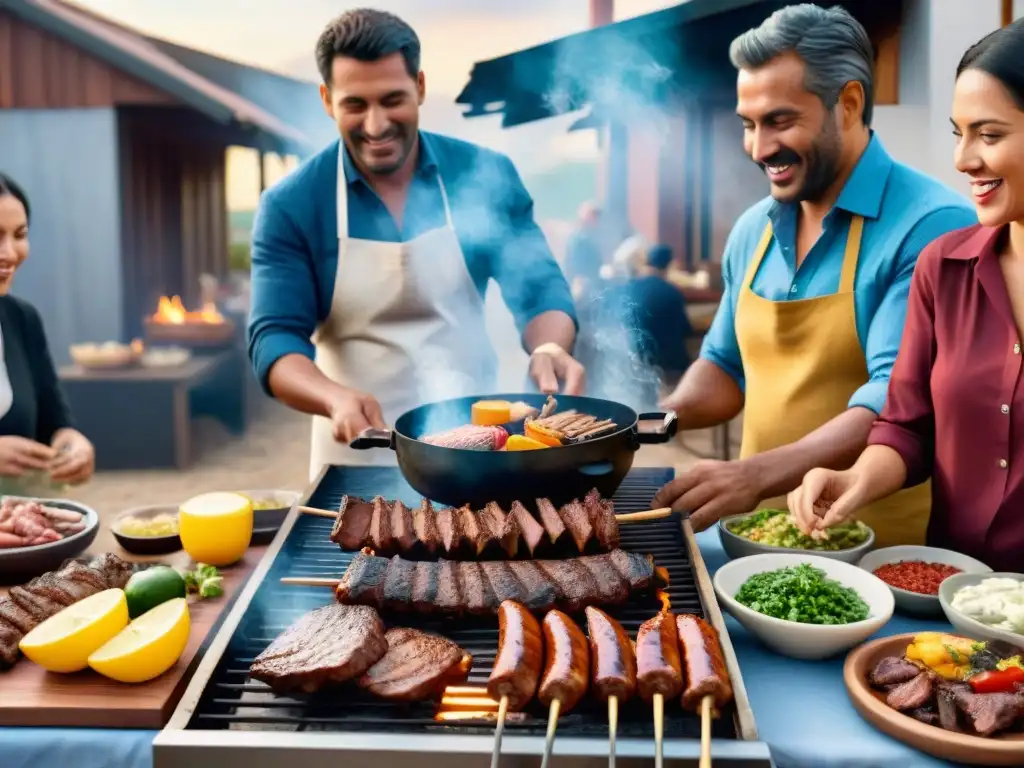 Inmigrantes de todo el mundo disfrutan de un asado uruguayo en comunidad