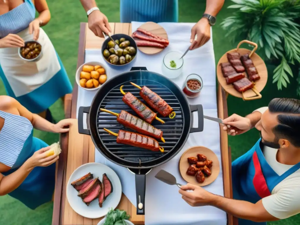 Celebrando el lanzamiento del producto con un asado uruguayo auténtico en un ambiente cálido y acogedor