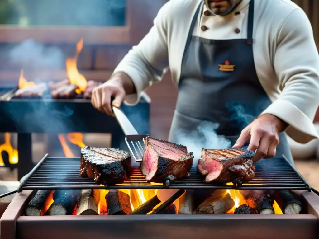 El maestro parrillero uruguayo desvela secretos asado estilo Uruguayo con destreza y pasión