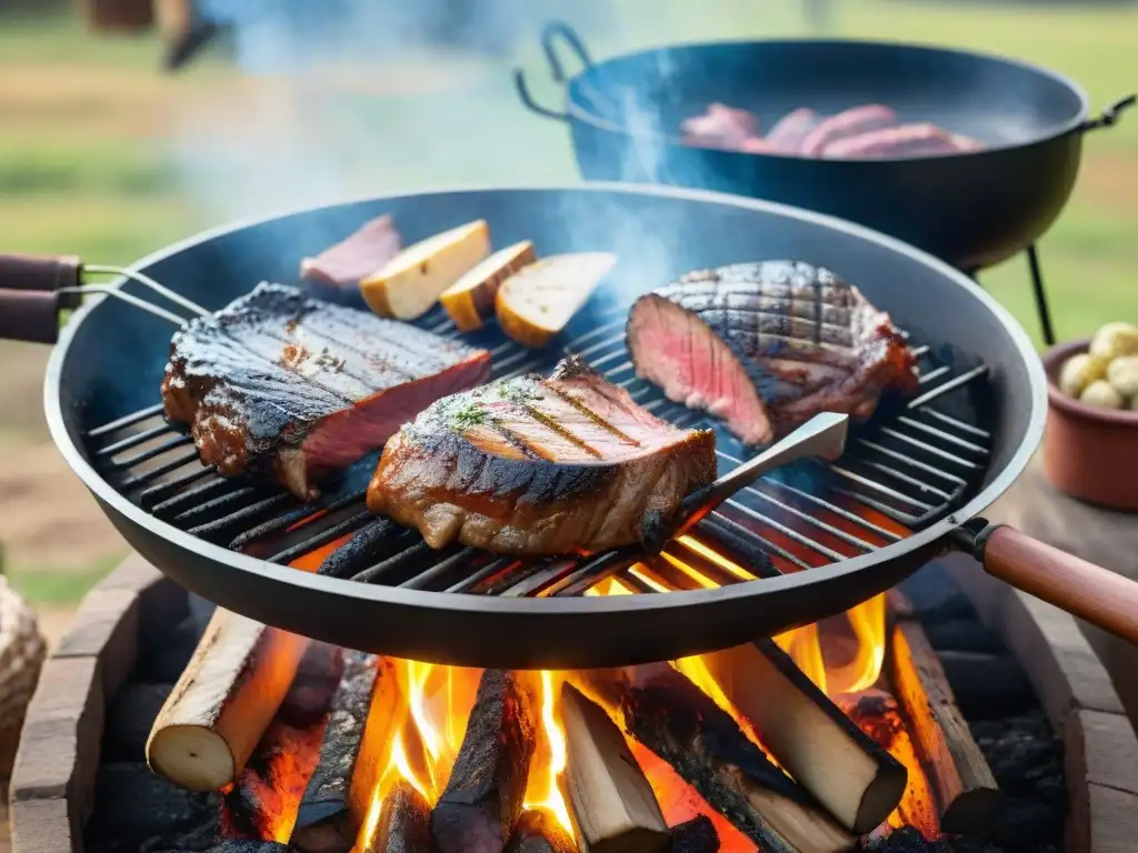 Un maestro uruguayo en su parrillero, en una escena que evoca la historia y evolución del asado uruguayo