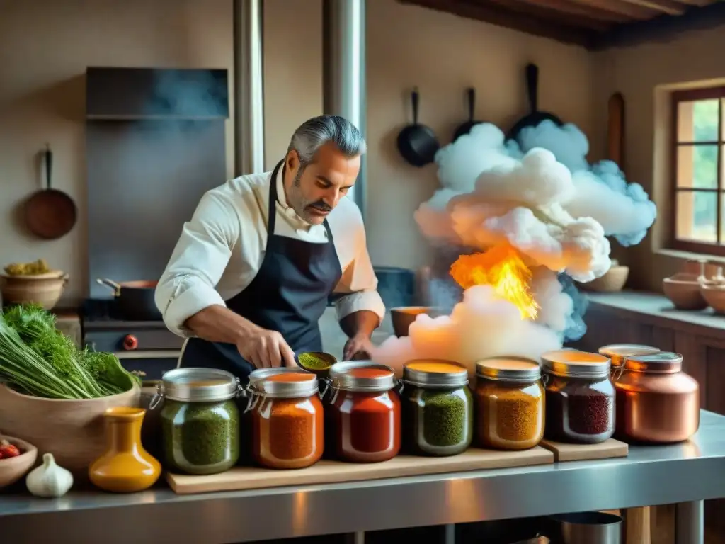 Maestros condimentos Uruguay preparando salsas únicas con pasión en cocina tradicional