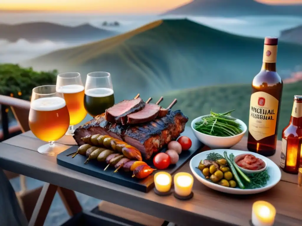 Maridaje perfecto: asado uruguayo con cervezas artesanales y spirits al atardecer