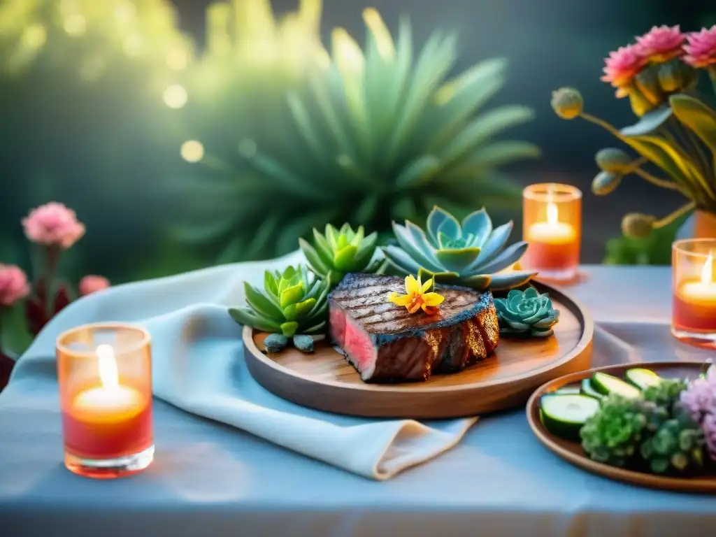 Maridaje de vinos rosados con asado en un hermoso jardín de verano