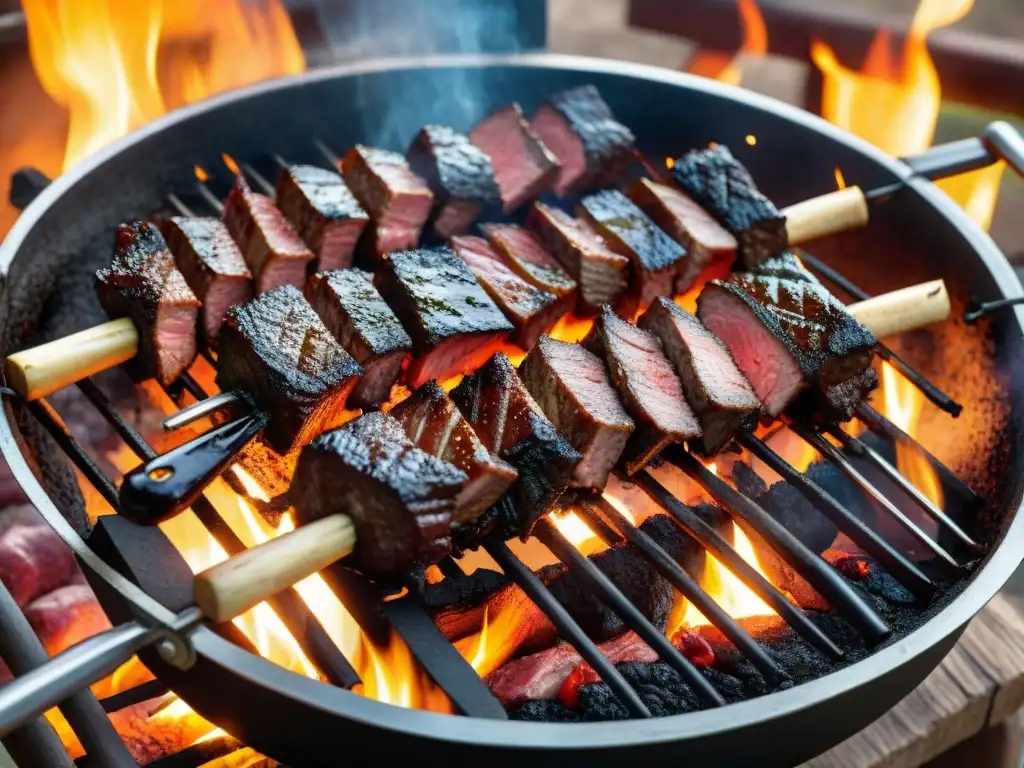 Disfruta de la mejor técnica de asado uruguayo con una parrilla cargada de deliciosas carnes al fuego