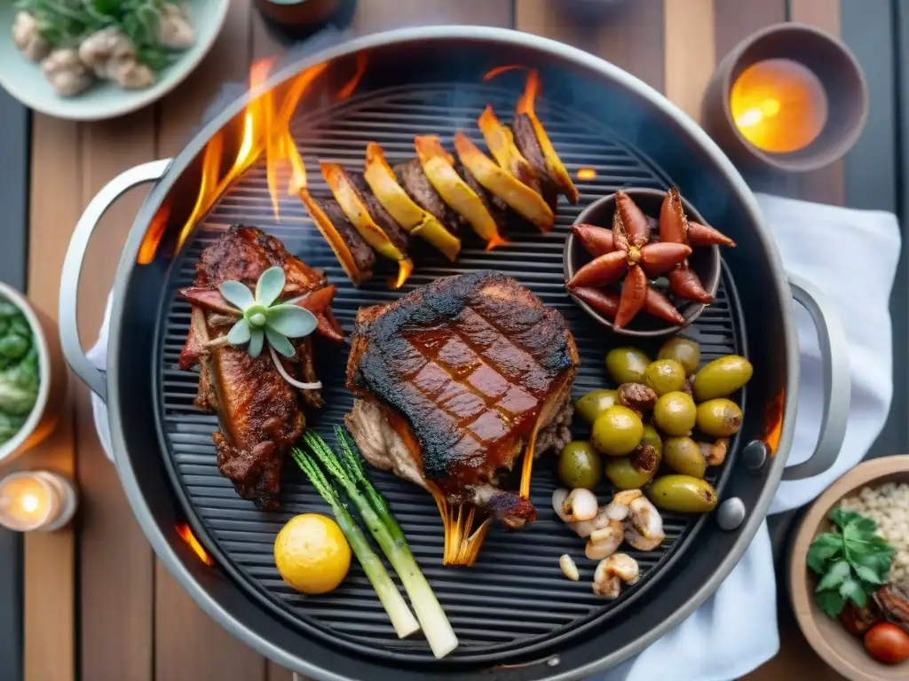 Mejores achuras para asado en parrilla ardiente, creando una escena apetitosa y tradicional argentina