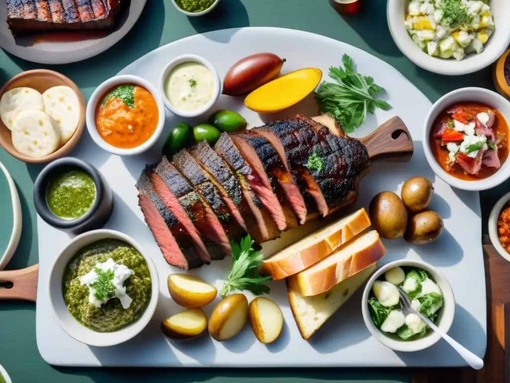 Disfruta de las mejores guarniciones para asado uruguayo en una escena de barbacoa irresistible