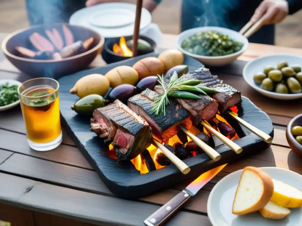 Una mesa de madera rústica decorada con vinos finos y acompañamientos, iluminada por el sol