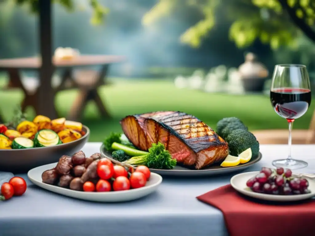 Una mesa de parrillada familiar en un entorno acogedor y elegante