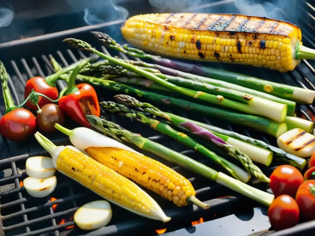 Una mezcla vibrante de verduras a la parrilla en un día soleado