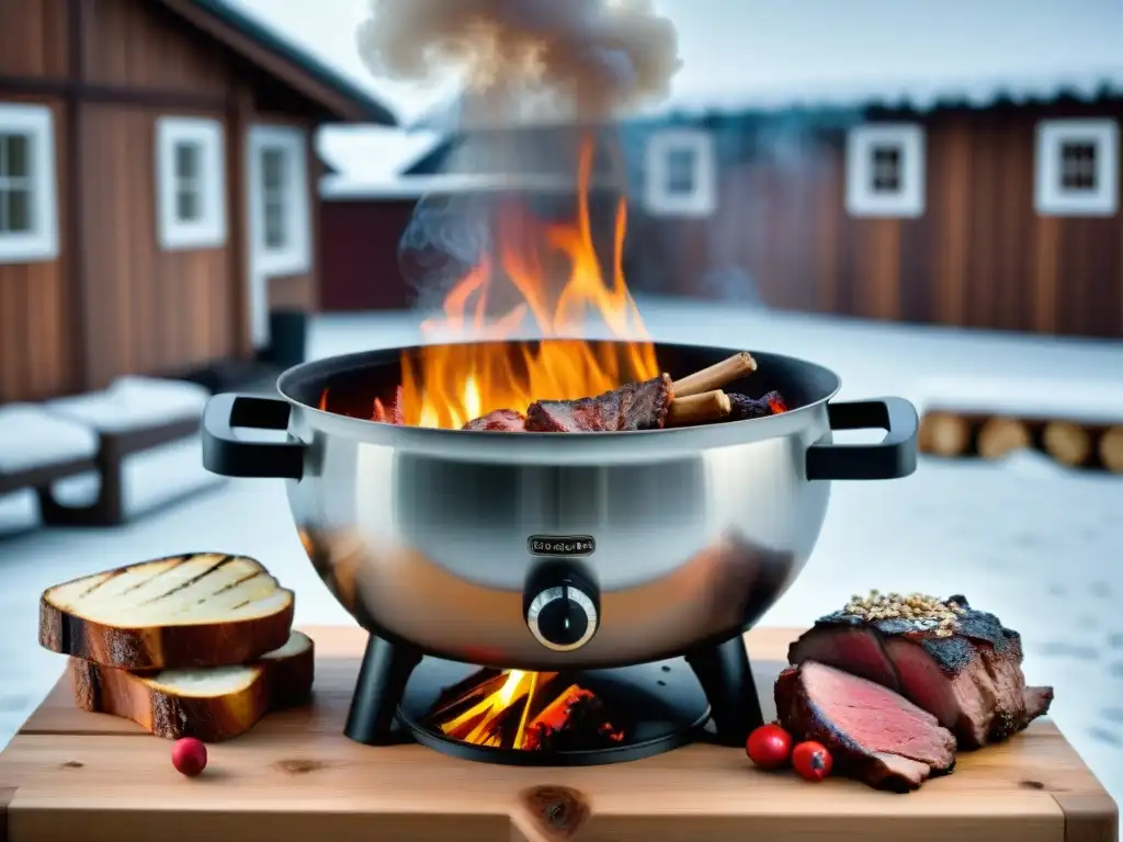 Barbacoa en la nieve con asado en clima frío: consejos