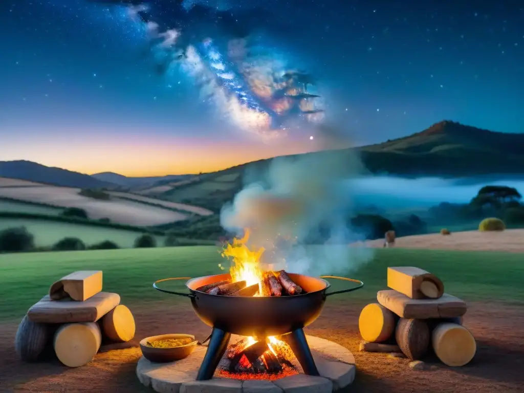 Una noche mágica de asado uruguayo bajo las estrellas