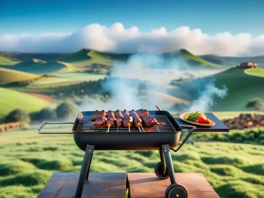 Un paisaje campestre en Uruguay con asado y certificaciones profesionales para asado uruguayo