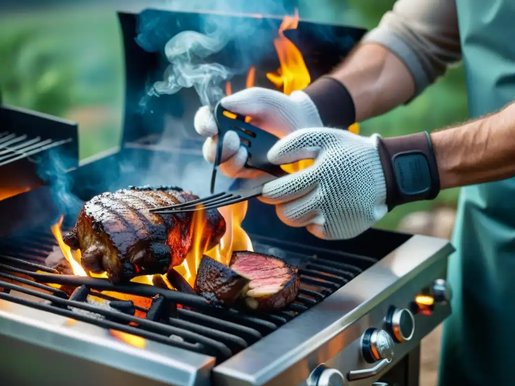 Guantes de parrilla premium: protección y estilo para tus barbacoas Un par de guantes asador de alto rendimiento, elegantes y resistentes, ideal para tus aventuras culinarias al aire libre