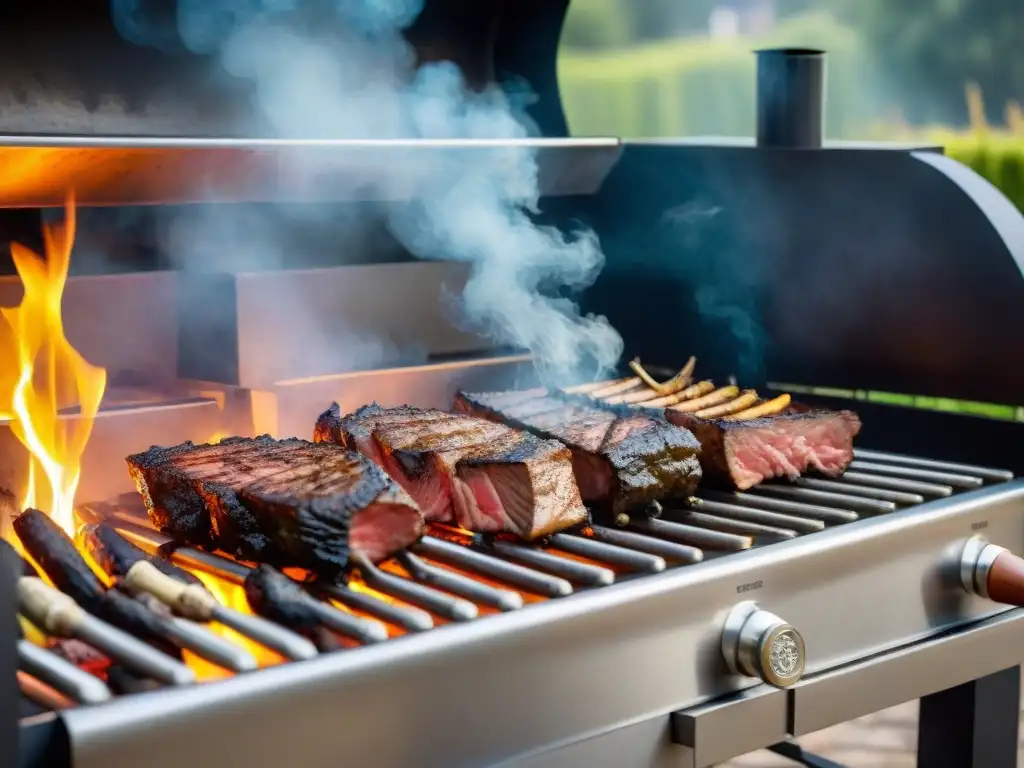 Parrilla de alta gama en escenario elegante del asado uruguayo