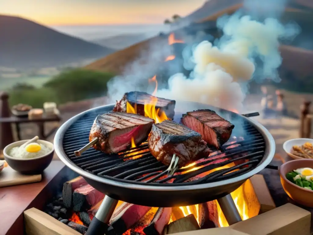 Una parrilla uruguaya en Cerro Largo con carnes a la brasa