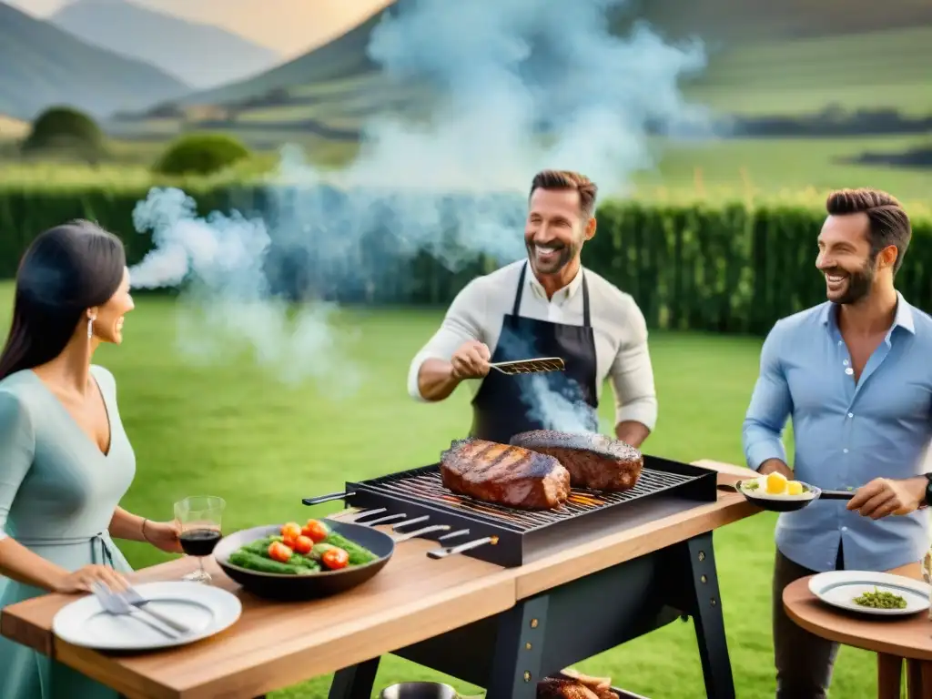 Una parrillada argentina tradicional con un toque moderno: un asador de alta tecnología con control digital de temperatura y funciones de rotisserie automatizadas