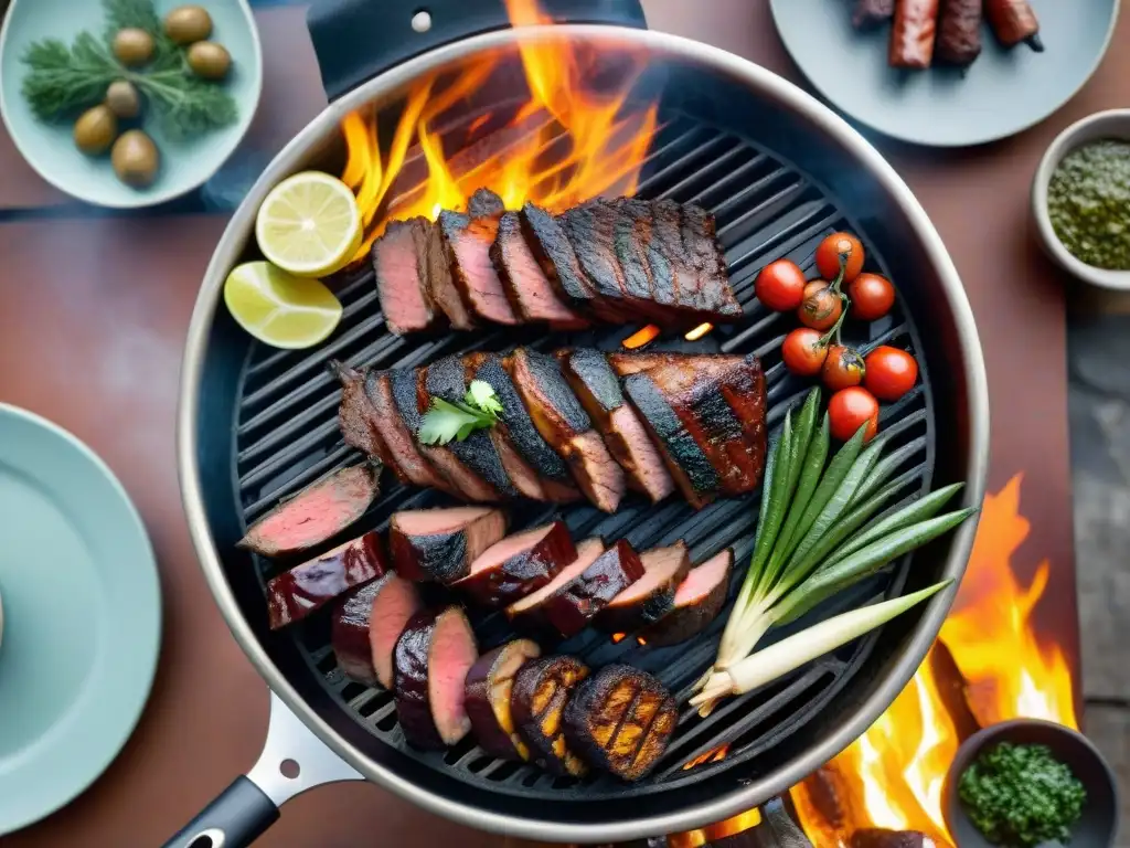 Una parrillada asombrosa con las mejores achuras para asado, chorreadas de jugos y colores vibrantes